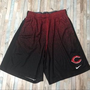 Nike Reds baseball shorts dri fit red black ombré